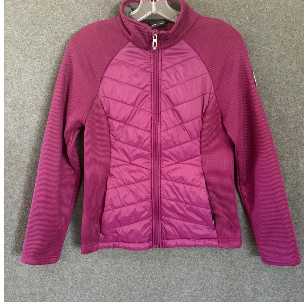 Spyder Hybrid Jacket Women S Magenta Quilted Fleece Lined Full Zip SPFG M205-501